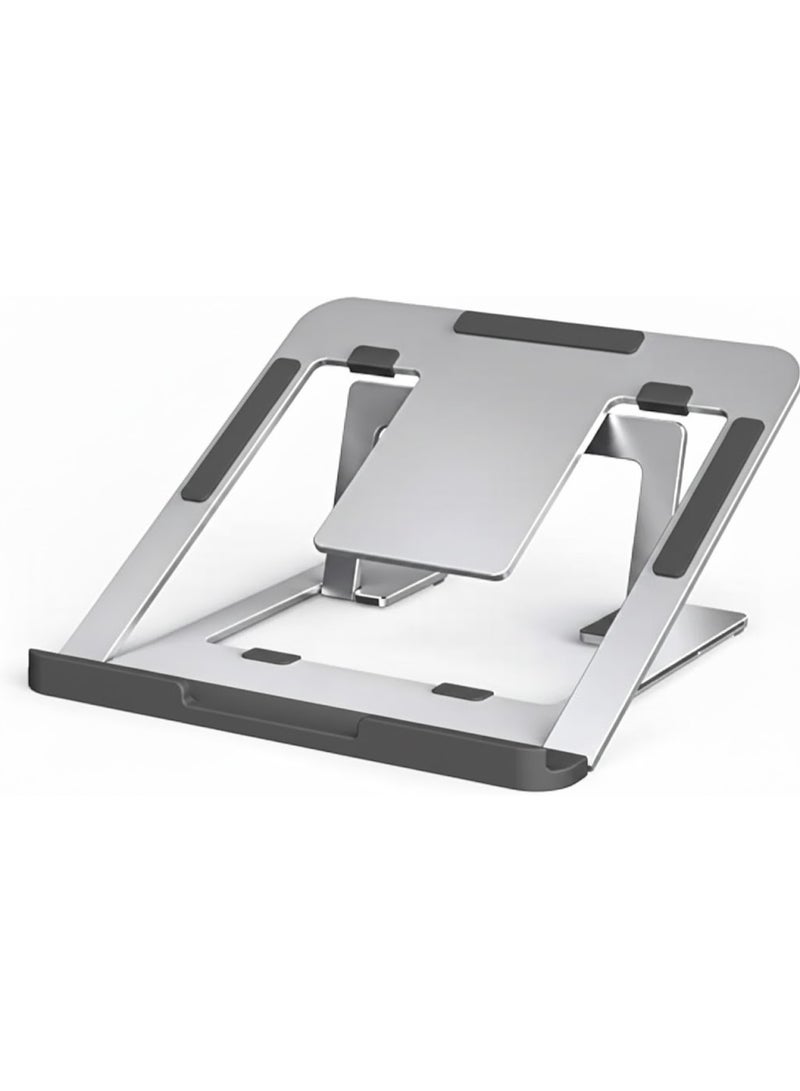 HIAS Adjustable Aluminum Laptop Stand - Portable & Foldable Ergonomic Cooling Holder for Desk, Compatible with MacBook, HP, Dell, and Tablets - Image 1